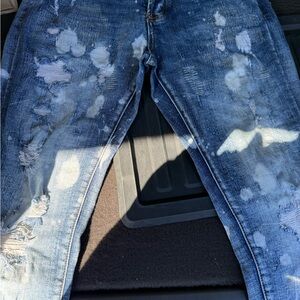DOPE Blue Distressed Men’s Skinny Jeans sz 32